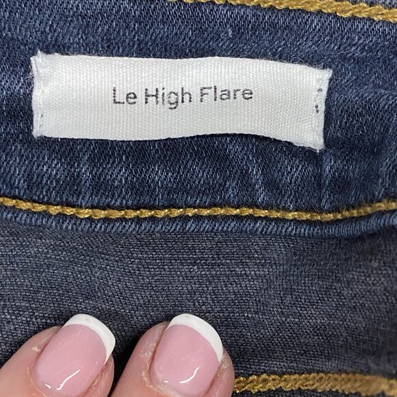Frame Le High Flare Jeans 29 Pant Casual Classic Minimal Retro Festival Blue - Picture 5 of 9